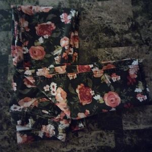 Girls Jordache jeggings/leggings. Two pairs floral
